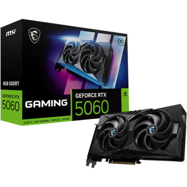 MSI GeForce RTX 5060 8G GAMING OC | NVIDIA | 8 GB | GeForce RTX 5060 | GDDR7 | HDMI ports quantity 1 | PCI Express Gen 5 x16 pin(uses x8)