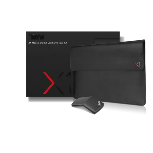 Lenovo ThinkPad X1 Mouse and X1 Leather Sleeve Kit | Sleeve | Black