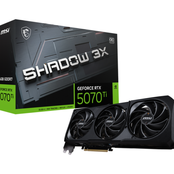 MSI GeForce RTX 5070 Ti 16G SHADOW 3X OC | NVIDIA | 16 GB | GeForce RTX 5070 Ti | GDDR7 | HDMI ports quantity 1 | PCI Express Gen 5