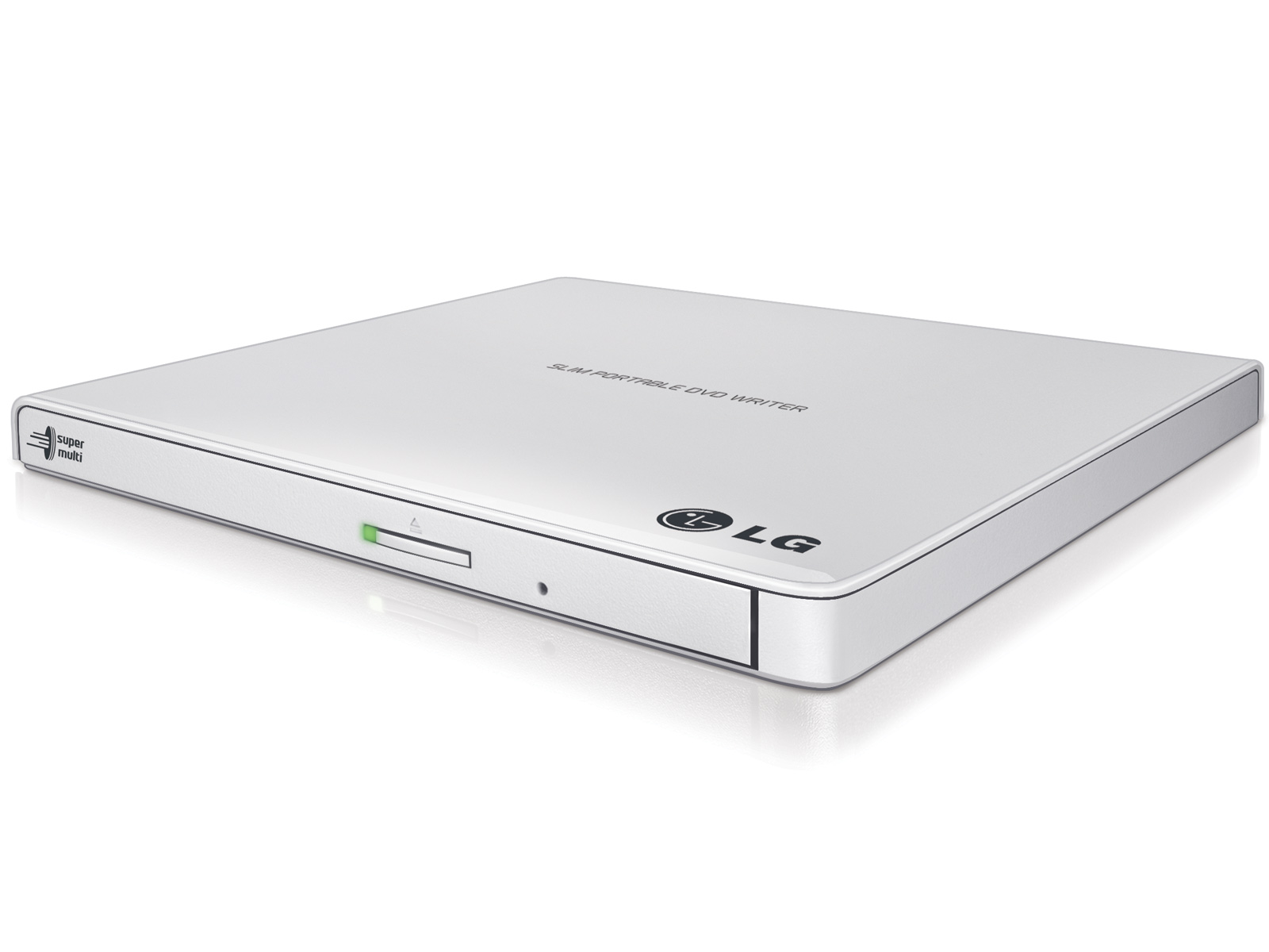 H.L Data Storage | Ultra Slim Portable DVD-Writer | GP57EW40 | Interface USB 2.0 | DVD±R/RW | CD read speed 24 x | CD write speed 24 x | White | Desktop/Notebook