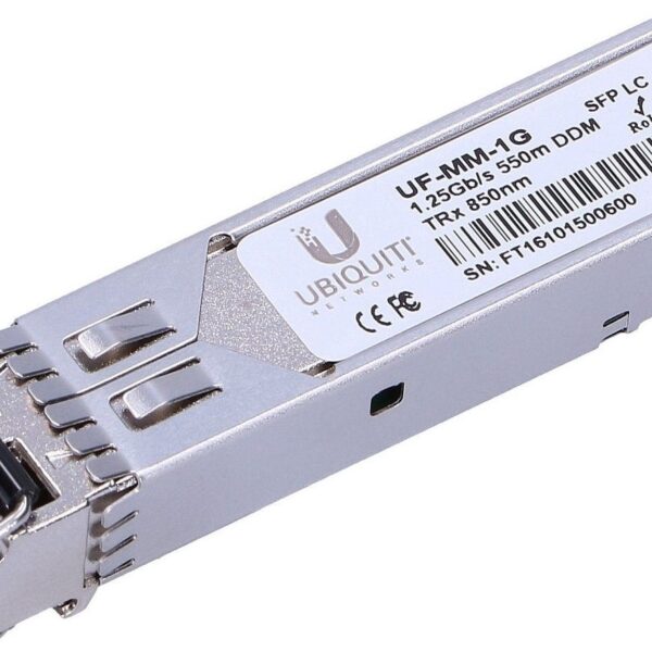Ubiquiti | UF-MM-1G | SFP | Multi-Mode Fiber | Dual LC | 10/100/1000 Mbit/s | Wavelength 850 nm | Maximum transfer distance 550 m | 0 to +70C