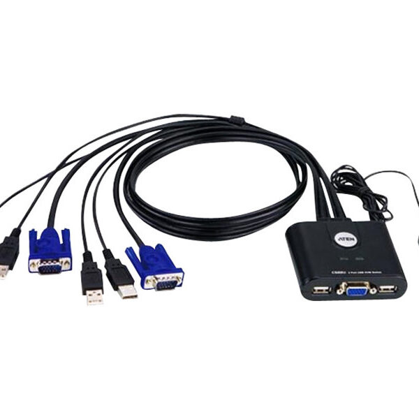 Aten | KVM  Cable KVM Switches  CS22U Search Product or keyword   2-Port USB VGA Cable KVM Switch with Remote Port Selector