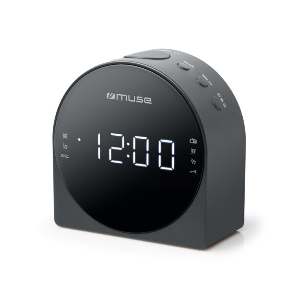 Muse | Dual Alarm Clock radio PLL | M-185CR | AUX in | Black
