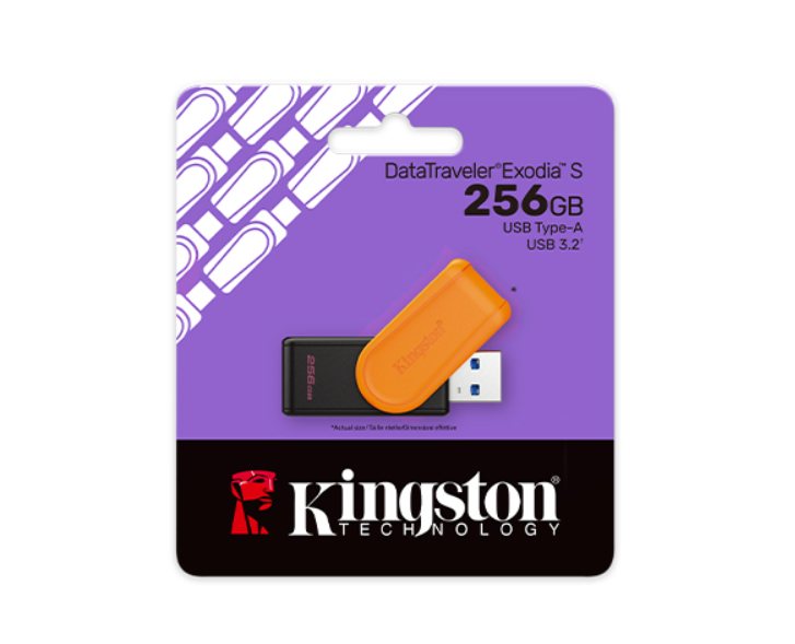 Kingston USB Flash Drive | DataTraveler Exodia S | 256 GB | USB 3.2 Gen 1 | Black/Orange - Image 4