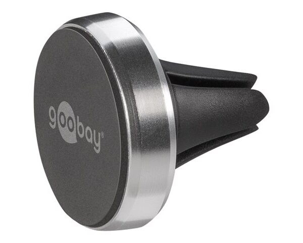 Goobay | Magnetic mount Metal Slim Design for smartphones (35mm) | 38685 | Black/Silver | Magnetic holder is suitable for almost every smartphone; Quick-Snap assembly technology for quick and easy use; Smart and almost invisible fastening option on the car's ventilation shaft; Is also perfect as a table stand for the smartphone