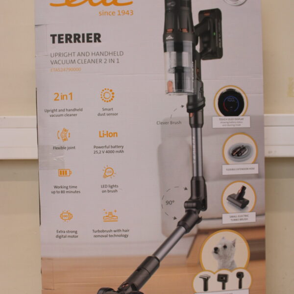 SALE OUT. ETA Vacuum Cleaner | ETA524790000 Terier | Cordless operating | Handstick | 500 W | 25.2 V | Operating time (max) 80 min | Brown | Warranty 24 month(s) | UNPACKED, USED, DAMAGED ACCESORIES