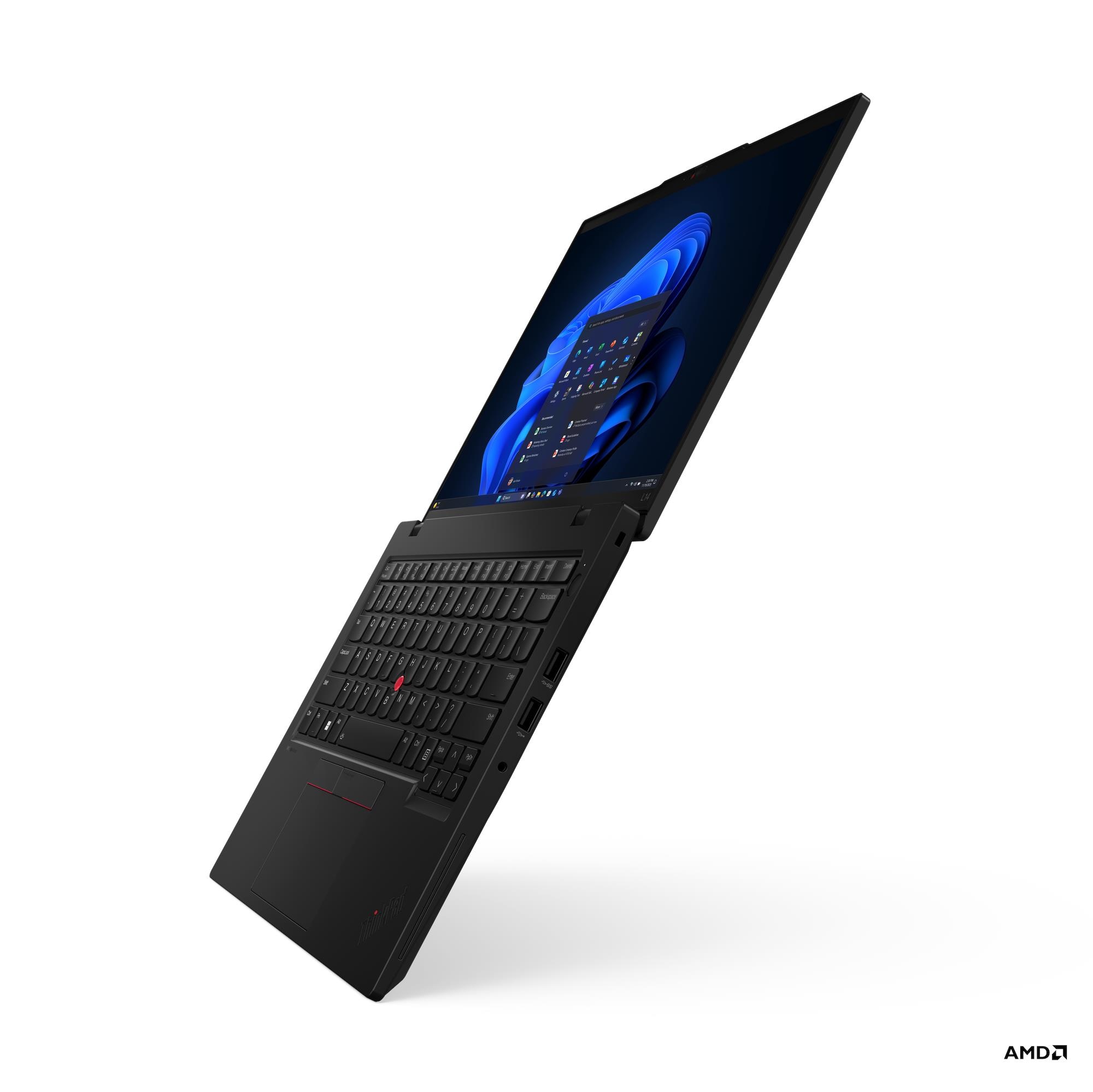 Lenovo ThinkPad L14 G6 AMD | Black | 14 " | IPS | WUXGA | 1920 x 1200 pixels | Anti-glare | AMD Ryzen 5 PRO | 215 | 16 GB | SO-DIMM DDR5 | Solid-state drive capacity 512 GB | AMD Radeon 740M Graphics | Windows 11 Pro | 802.11be | Bluetooth version 5.4 | LTE Upgradable | Keyboard language Nordic | Keyboard backlit | Warranty 36 month(s) | Battery warranty 12 month(s) - Image 2