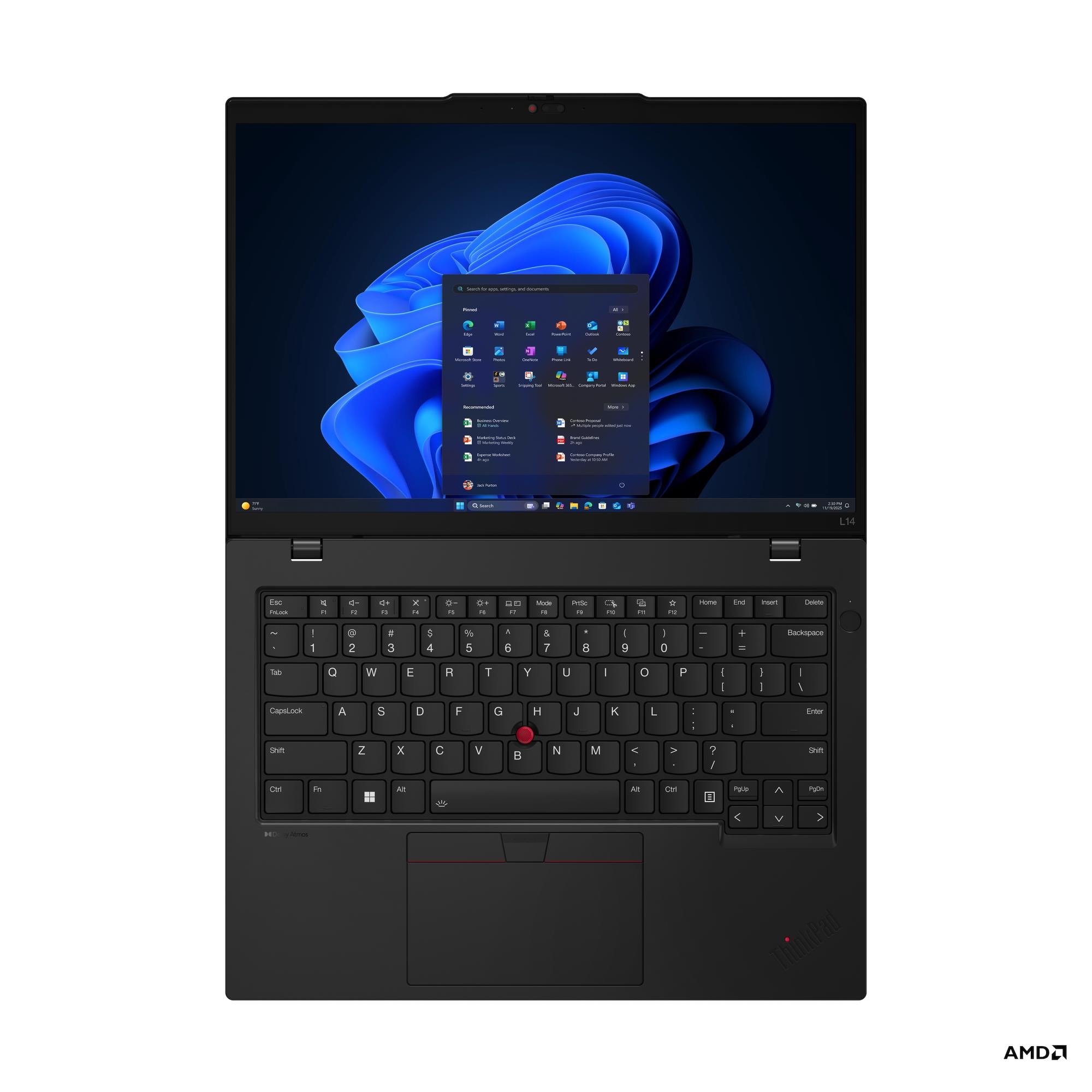 Lenovo ThinkPad L14 G6 AMD | Black | 14 " | IPS | WUXGA | 1920 x 1200 pixels | Anti-glare | AMD Ryzen 5 PRO | 215 | 16 GB | SO-DIMM DDR5 | Solid-state drive capacity 512 GB | AMD Radeon 740M Graphics | Windows 11 Pro | 802.11be | Bluetooth version 5.4 | LTE Upgradable | Keyboard language Nordic | Keyboard backlit | Warranty 36 month(s) | Battery warranty 12 month(s) - Image 5