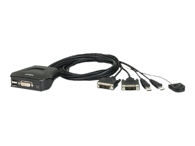 Aten | Remote Port Selector | 2-Port USB DVI Cable KVM Switch with Remote Port Selector