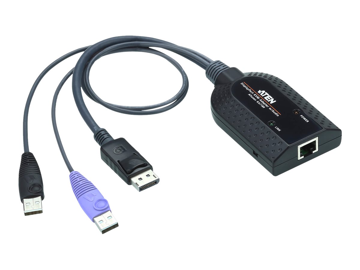 Aten | USB DisplayPort Virtual Media KVM Adapter Cable (Support Smart Card Reader and Audio De-Embedder)