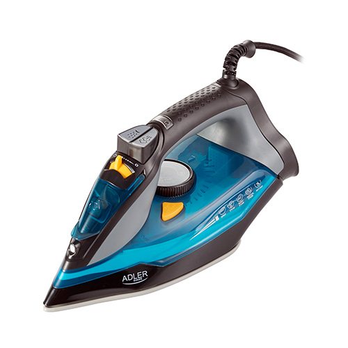 Adler | Iron | AD 5032 | Steam Iron | 3000 W | Water tank capacity 350 ml | Continuous steam 45 g/min | Steam boost performance 80 g/min | Blue/Grey