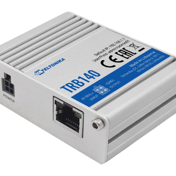 LTE Router | TRB140 | No Wi-Fi | 10/100/1000 Mbit/s | Ethernet LAN (RJ-45) ports 1 | Mesh Support No | MU-MiMO No | 2G/3G/4G | Antenna type 1 x SMA for LTE | 1 x Virtual network interface via micro USB | 24 month(s)