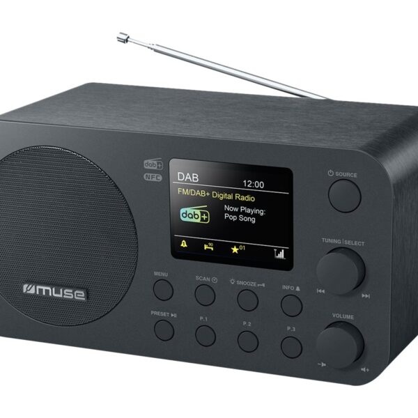 Muse | Table Radio DAB+/FM with Bluetooth | M-128 DBT | Alarm function | NFC features | AUX in | Black