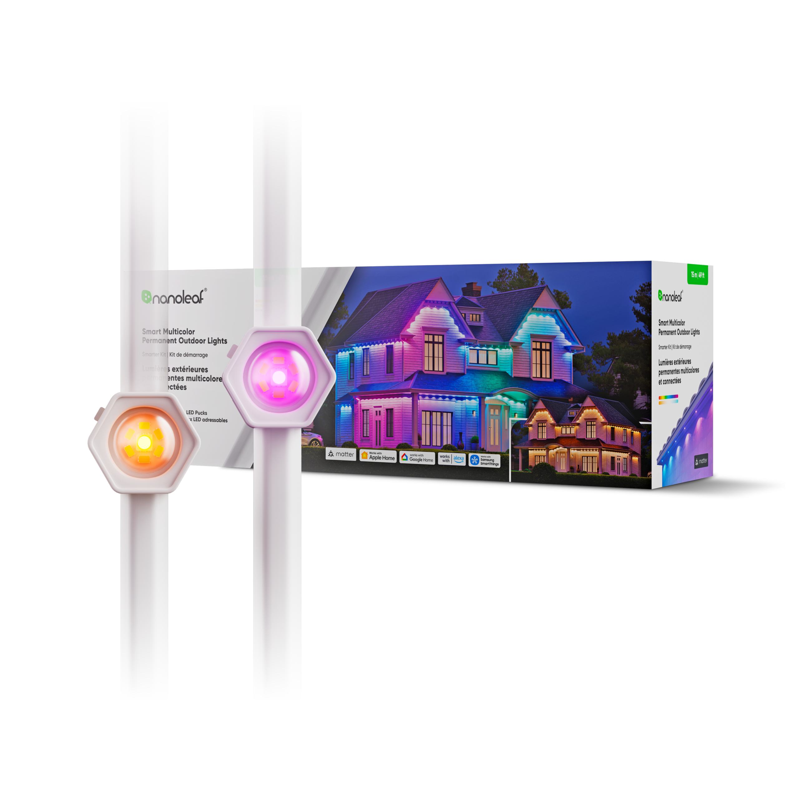Nanoleaf Smart Multicolor Permanent Outdoor Lights Smarter Kit, 15m | 16+ Million Colours