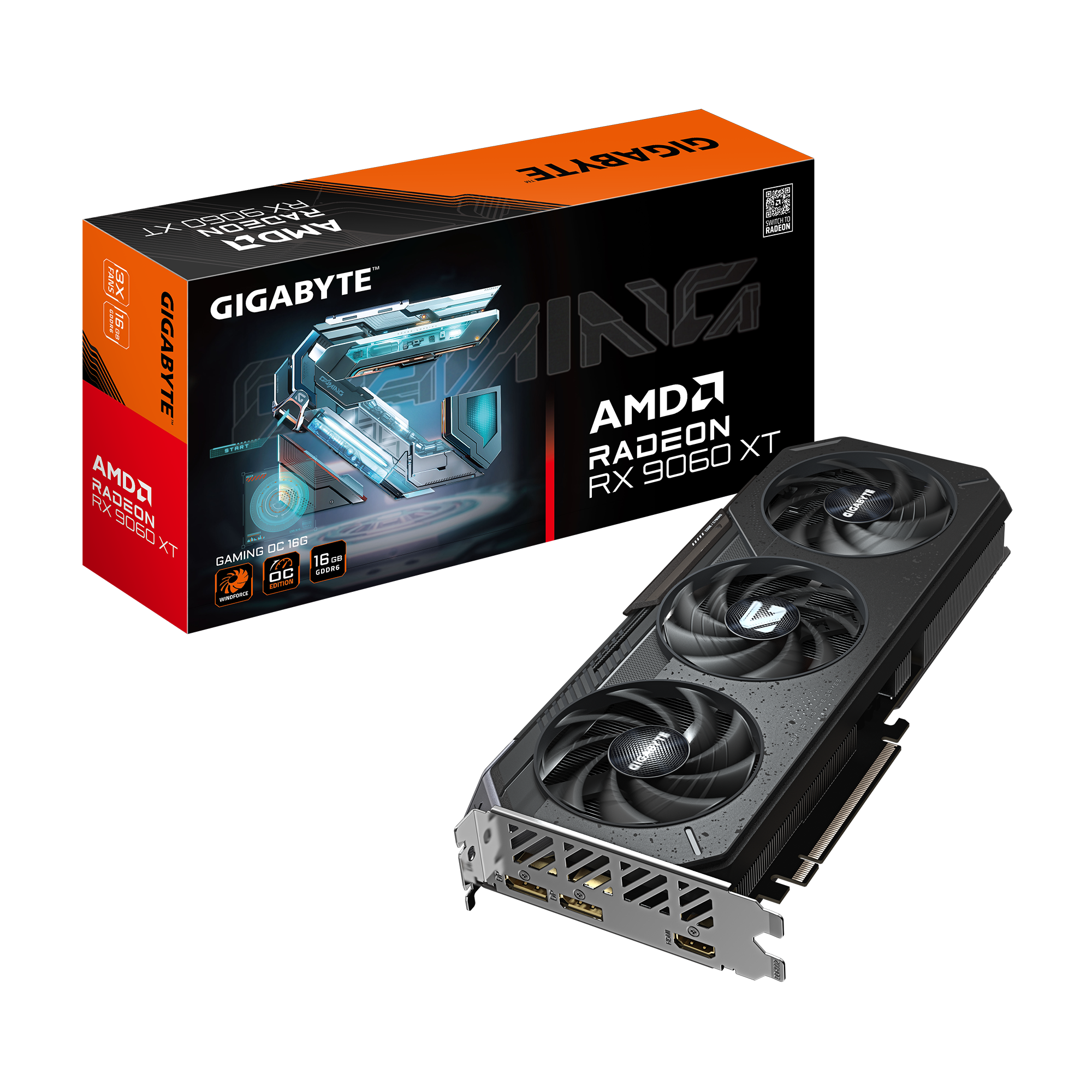 Gigabyte Radeon RX 9060 XT GAMING OC 16G | AMD | 16 GB | Radeon RX 9060 XT | GDDR6 | HDMI ports quantity 1 | PCI-E 5.0