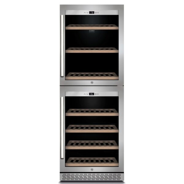 Caso | Wine cooler | WineChef Pro 126-2D | Energy efficiency class G | Showcase | Free standing | Bottles capacity Up to 126 bottles | Cooling type  Compressor technology | Stainless steel