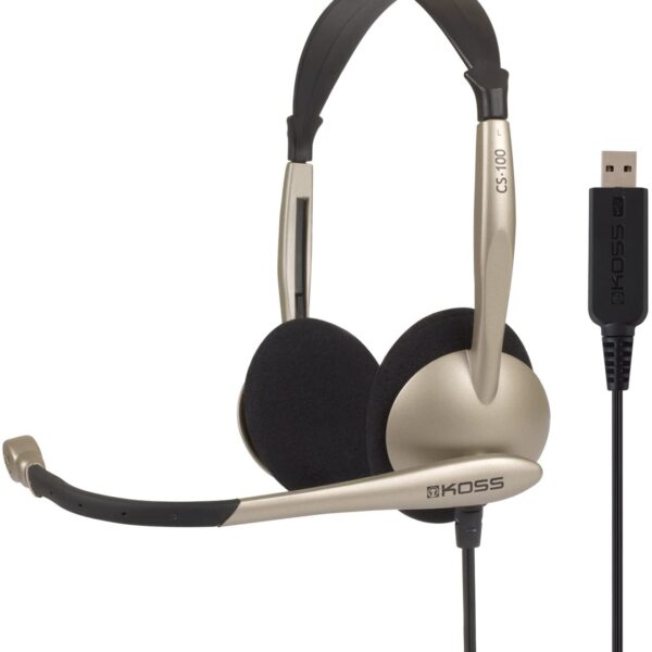 Koss | Headphones | CS100USB | Wired | On-Ear | Microphone | Gold | Noise canceling