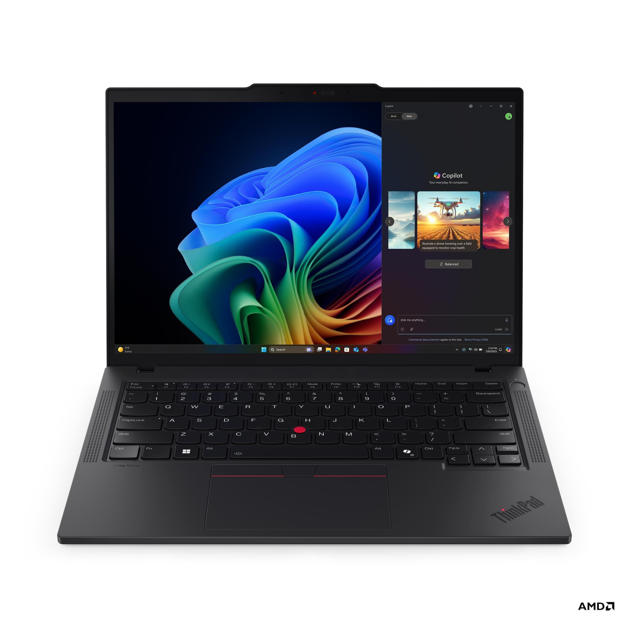 Lenovo ThinkPad T14 G6 (AMD) | Black | 14 " | IPS | WUXGA | 1920 x 1200 pixels | Anti-glare | AMD Ryzen AI 7 PRO | 350 | 32 (2x16) GB | SO-DIMM DDR5 | Solid-state drive capacity 1000 GB | AMD Radeon 860M Graphics | Windows 11 Pro | 802.11be | Bluetooth version 5.4 | LTE Upgradable | Keyboard language English | Keyboard backlit | Warranty 36 month(s) | Battery warranty 12 month(s) - Image 3