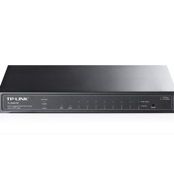 TP-LINK | Switch | TL-SG2210P | Web Managed | Desktop | SFP ports quantity 2 | Power over Ethernet (PoE) ports quantity 8 | Power supply type External | 36 month(s)