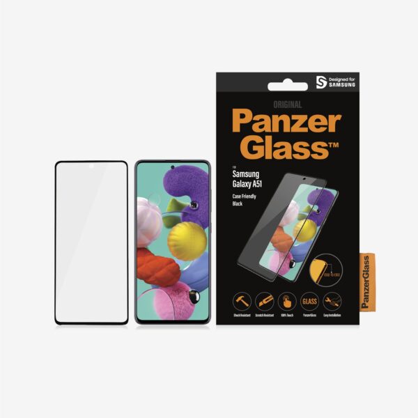 PanzerGlass | Case Friendly | Samsung | For Samsung Galaxy A51 | Black | Clear Screen Protector