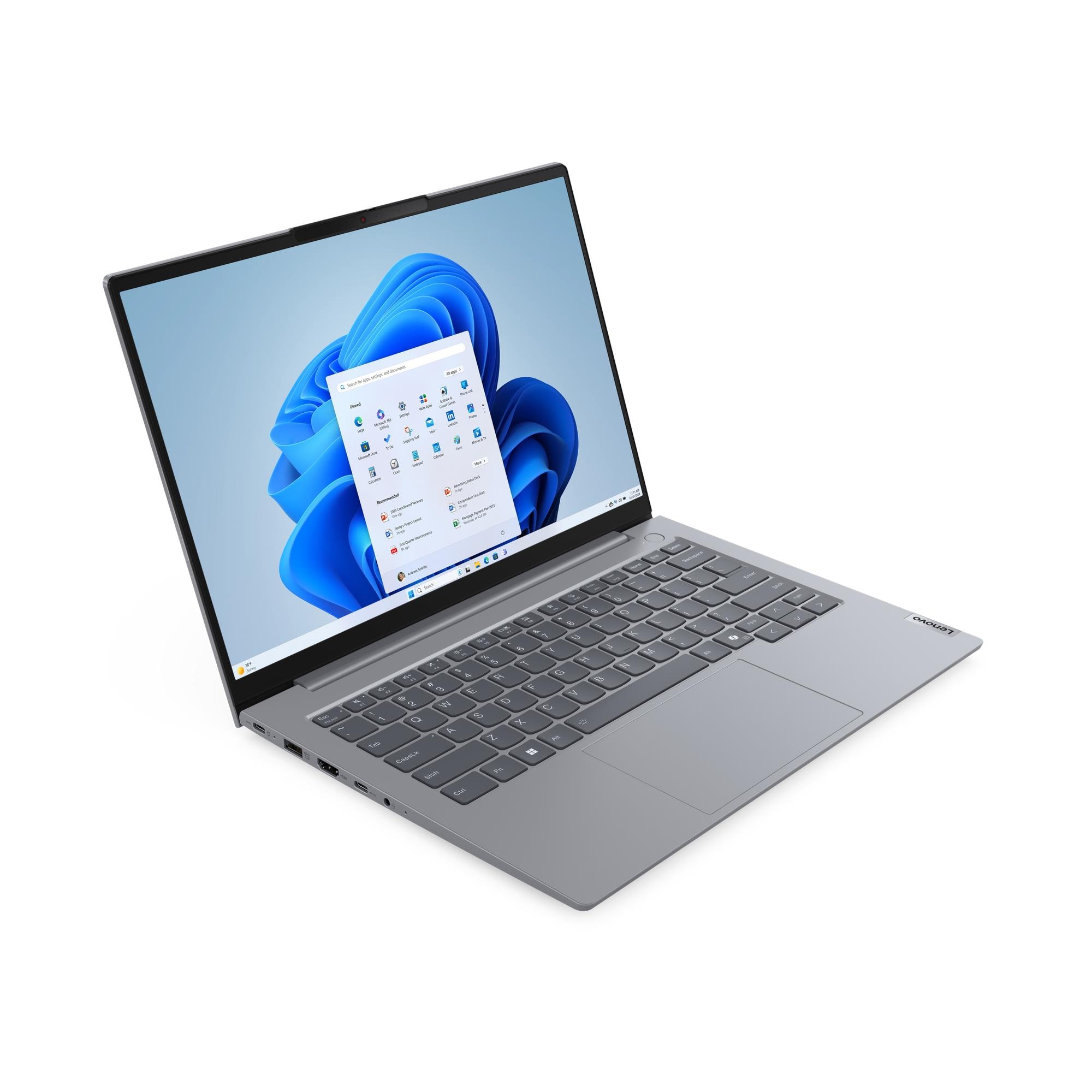 Lenovo ThinkBook 14 G7 ARP | Arctic Grey | 14 " | IPS | WUXGA | 1920 x 1200 pixels | Anti-glare | AMD Ryzen 5 | 7535HS | 16 GB | SO-DIMM DDR5 | Solid-state drive capacity 256 GB | AMD Radeon 660M Graphics | Windows 11 Pro | 802.11ax | Bluetooth version 5.3 | Keyboard language English | Keyboard backlit | Warranty 24 month(s) | Battery warranty 12 month(s) - Image 2