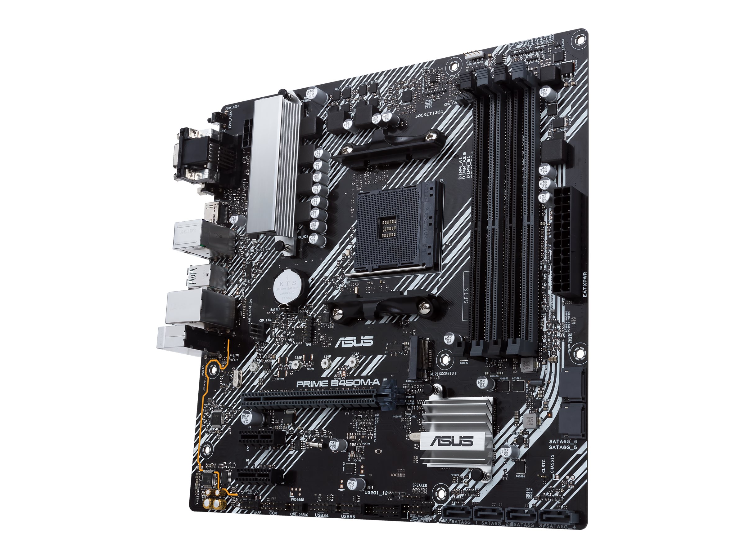 Asus | PRIME B450M-A II | Processor family AMD | Processor socket AM4 | DDR4 | Memory slots 4 | Number of SATA connectors 6 x SATA III | Chipset AMD B | Micro ATX - Image 3