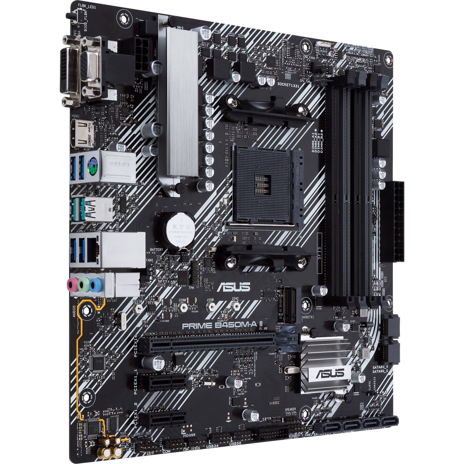 Asus | PRIME B450M-A II | Processor family AMD | Processor socket AM4 | DDR4 | Memory slots 4 | Number of SATA connectors 6 x SATA III | Chipset AMD B | Micro ATX - Image 4
