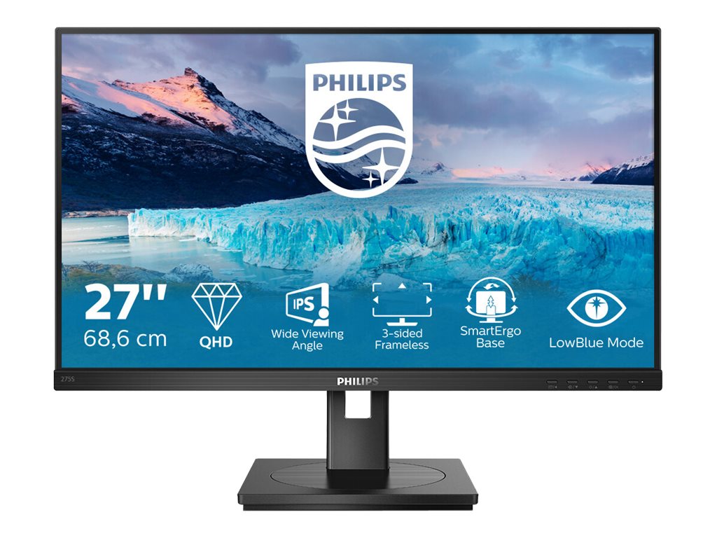 Philips | LCD | 275S1AE/00 | 27 " | IPS | QHD | 16:9 | 75 Hz | 4 ms | 2560 x 1440 pixels | 300 cd/m² | Audio out | HDMI ports quantity 1 | Black - Image 4