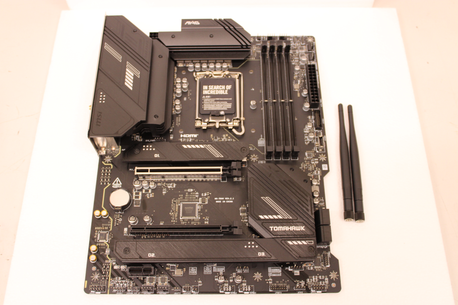 SALE OUT. MSI MAG B760 TOMAHAWK WIFI | Processor family Intel | Processor socket LGA1700 | DDR5 | Supported hard disk drive interfaces SATA, M.2 | Number of SATA connectors 4 | REFURBISHED, WITHOUT ORIGINAL PACKAGING AND MANUAL
