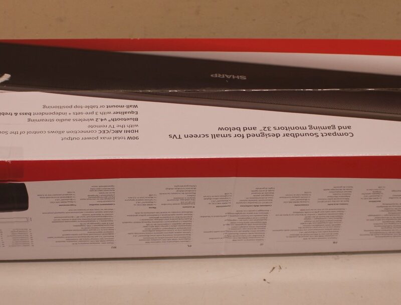 SALE OUT. Sharp HT-SB107 2.0 Compact Soundbar for TV up to 32", HDMI ARC/CEC, Aux-in, Optical, Bluetooth, 65cm, Gloss Black | Yes | Sharp Soundbar Speaker | HT-SB107 | Gloss Black | No | USB port | DAMAGED PACKAGING | AUX in | Bluetooth | Wireless connection