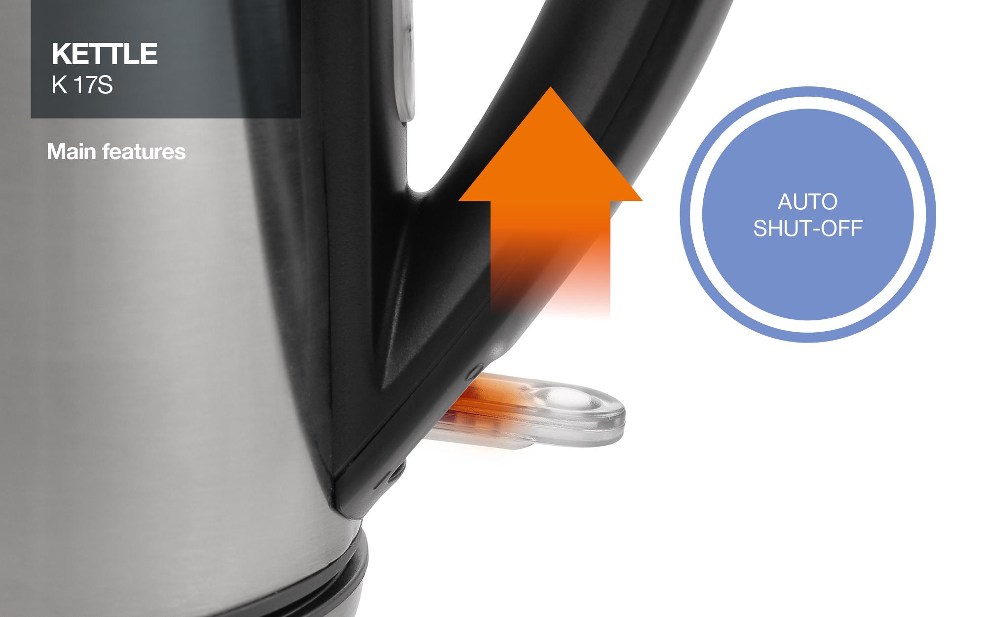 Gorenje | Kettle | K17S | Electric | 2000 W | 1.7 L | Stainless steel | 360° rotational base | Stainless steel - Image 4