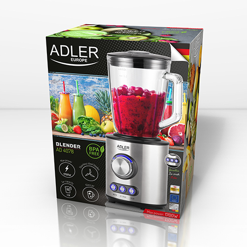 Adler | Blender | AD 4078 | Tabletop | 1700 W | Jar material Glass | Jar capacity 1.5 L | Ice crushing | Stainless steel - Image 4