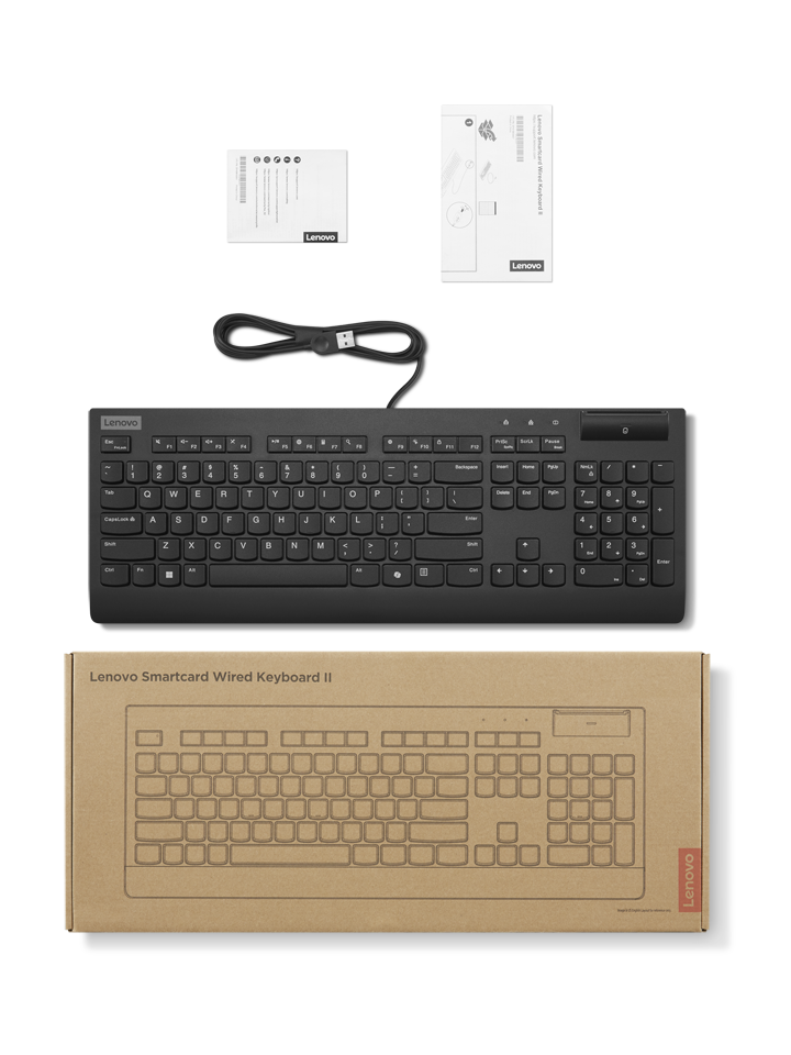 Lenovo Smartcard II | Keyboard | Wired | Estonian | Black | USB-A | Plunger type switch - Image 5