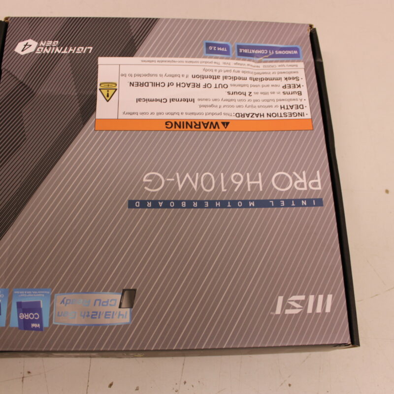SALE OUT. MSI PRO H610M-G | Processor family Intel | Processor socket LGA1700 | DDR5 | Supported hard disk drive interfaces SATA, M.2 | Number of SATA connectors 4 | DAMAGED PACKAGING