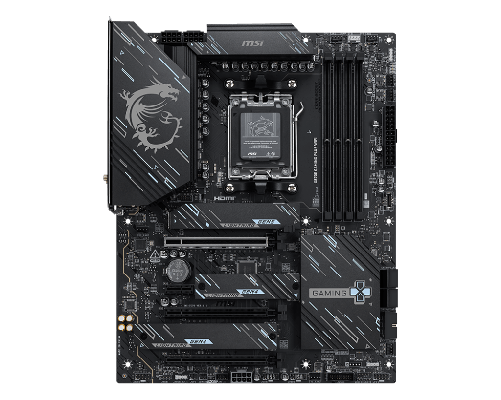 MSI X870E GAMING PLUS WIFI | Processor family AMD | Processor socket AM5 | DDR5 UDIMM | Supported hard disk drive interfaces SATA, M.2 | Number of SATA connectors 4 - Image 2