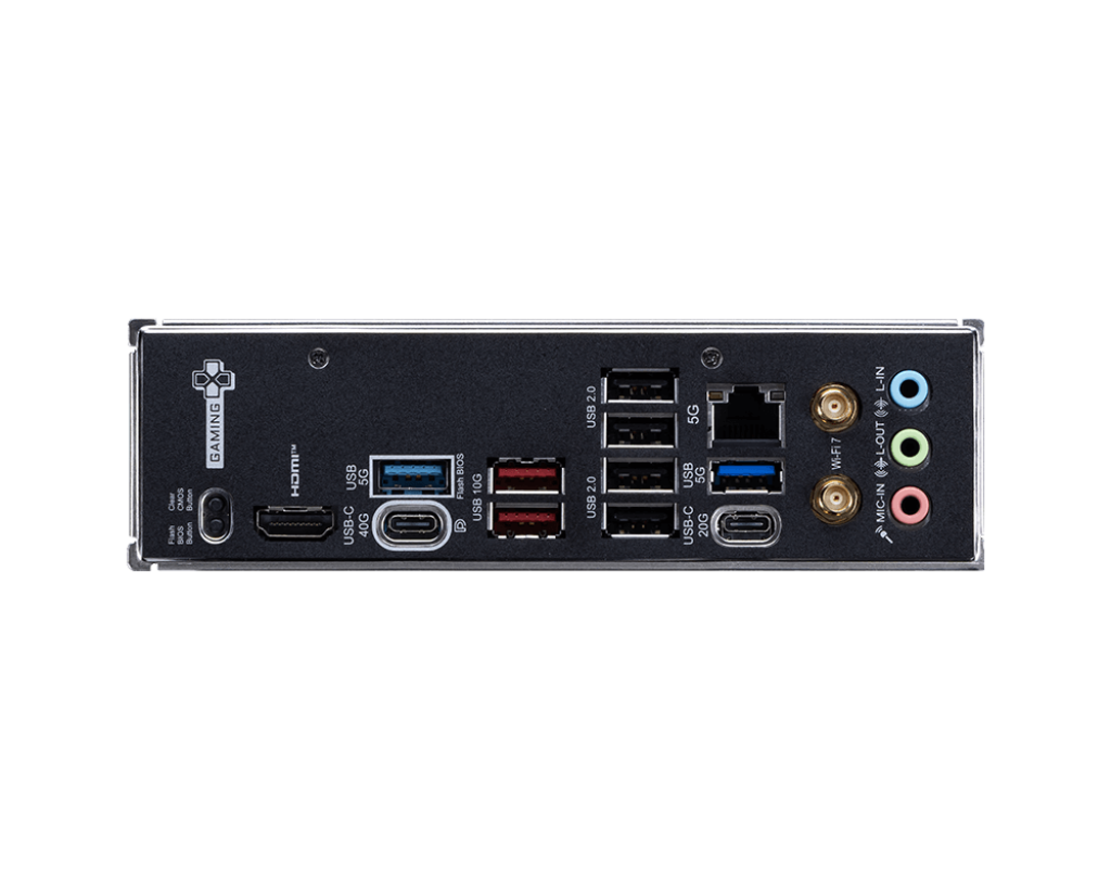 MSI X870E GAMING PLUS WIFI | Processor family AMD | Processor socket AM5 | DDR5 UDIMM | Supported hard disk drive interfaces SATA, M.2 | Number of SATA connectors 4 - Image 5