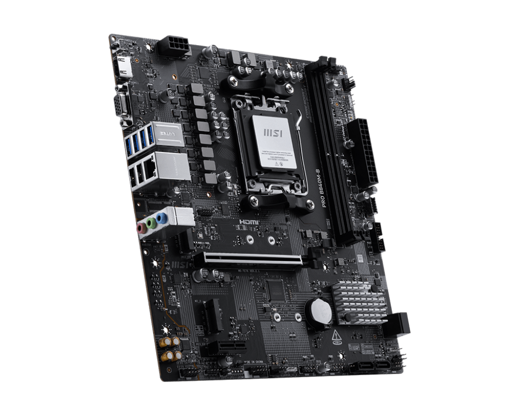 MSI PRO B840M-B | Processor family AMD | Processor socket AM5 | DDR5 | Supported hard disk drive interfaces SATA, M.2 | Number of SATA connectors 4 - Image 3