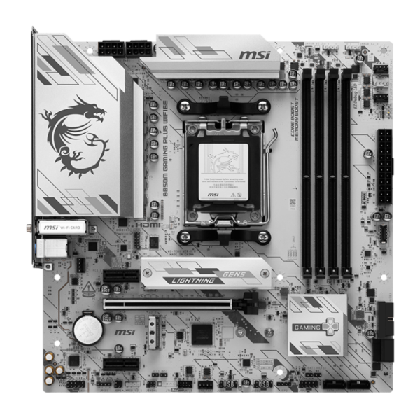 MSI B850M GAMING PLUS WIFI6E | Processor family AMD | Processor socket AM5 | Supported hard disk drive interfaces SATA, M.2 | Number of SATA connectors 4