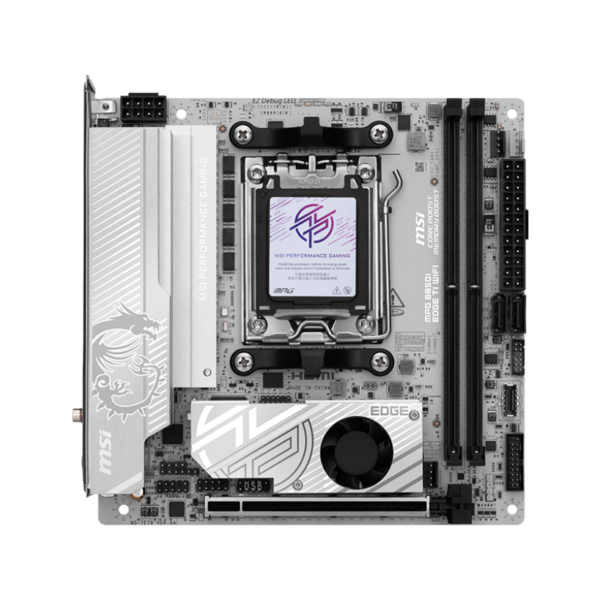 MSI MPG B850I EDGE TI WIFI | Processor family AMD B850 | Processor socket AM5 | DDR5 | Supported hard disk drive interfaces SATA, M.2 | Number of SATA connectors 2