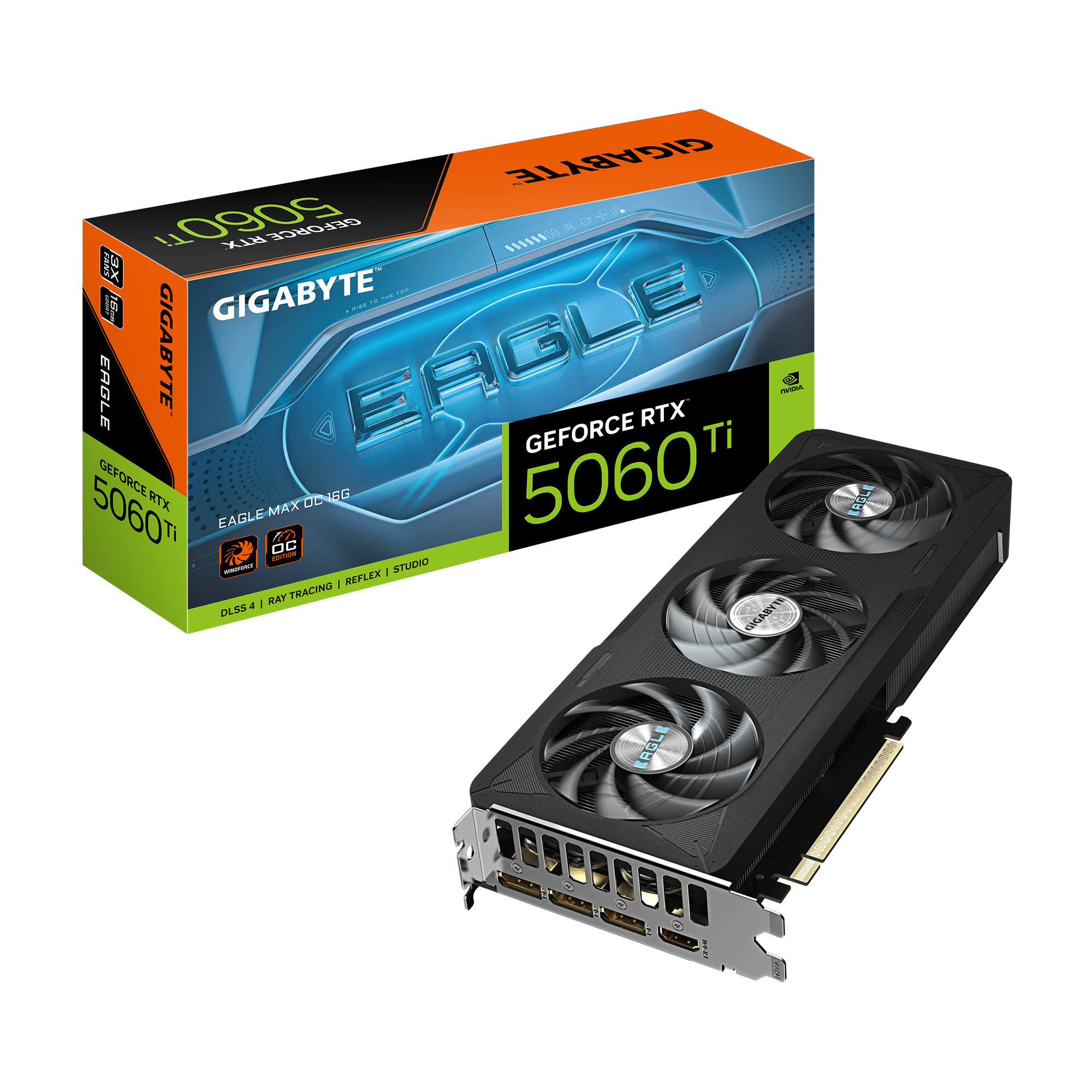 Gigabyte GeForce RTX 5060 Ti EAGLE MAX OC 16G | NVIDIA | 16 GB | GeForce RTX 5060 Ti | GDDR7 | HDMI ports quantity 1 | PCI-E 5.0