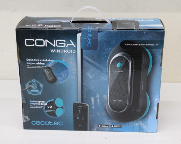 SALE OUT. Cecotec Window Cleaning Robot | Conga Windroid 1090 Double Spray Connected | Corded | Black | USED, DIRTY
