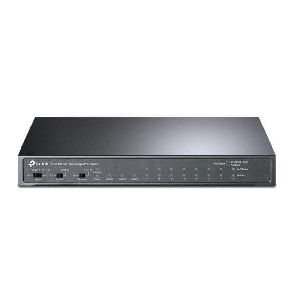 TP-LINK | 8-Port 10/100Mbps + 3-Port Gigabit Desktop Switch with 8-Port PoE+ | LS1008 | Unmanaged | Desktop | Power supply type External