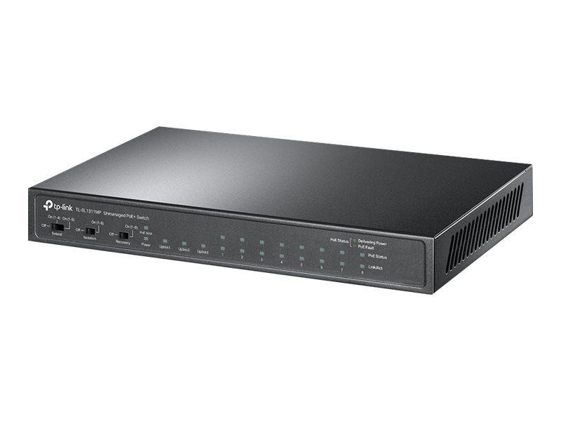 TP-LINK | 8-Port 10/100Mbps + 3-Port Gigabit Desktop Switch with 8-Port PoE+ | LS1008 | Unmanaged | Desktop | Power supply type External - Image 2