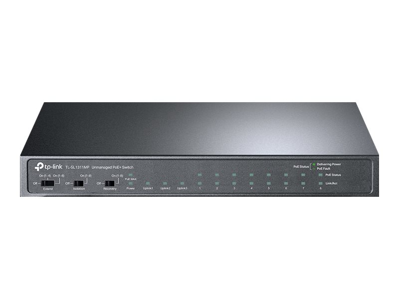 TP-LINK | 8-Port 10/100Mbps + 3-Port Gigabit Desktop Switch with 8-Port PoE+ | LS1008 | Unmanaged | Desktop | Power supply type External - Image 4