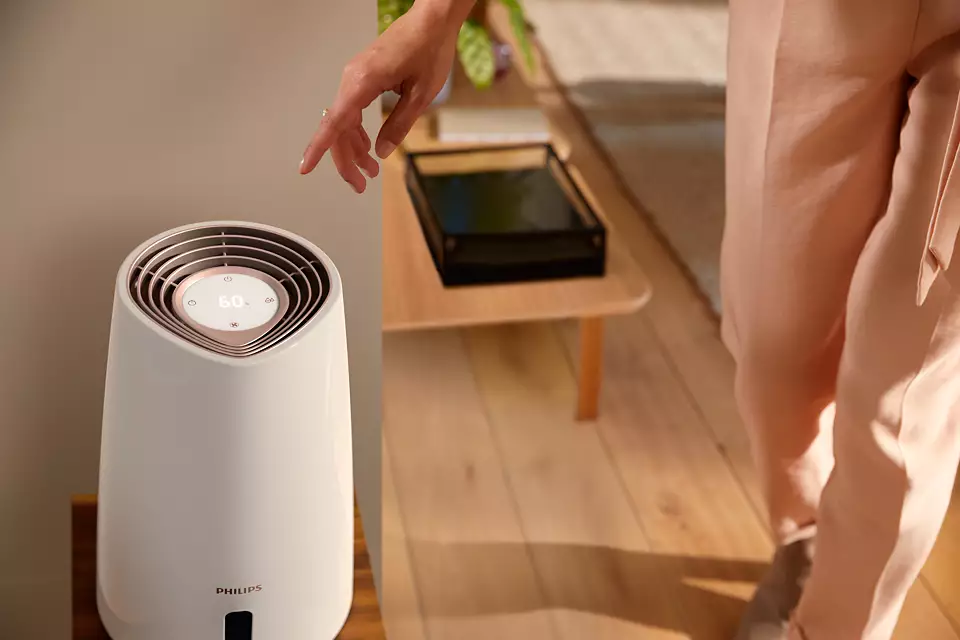 Philips | HU3916/10 | Humidifier | 25 W | Water tank capacity 3 L | Suitable for rooms up to 45 m² | NanoCloud technology | Humidification capacity 300 ml/hr | White/Rose gold - Image 7