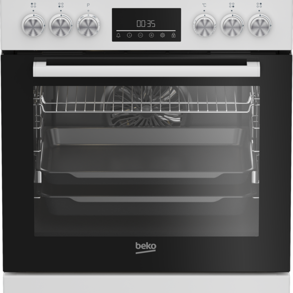 BEKO Cooker | FBM62330GWDTN | Hob type Gas | Oven type Electric | White | Width 60 cm | Grilling | LED | Depth 60 cm | 72 L