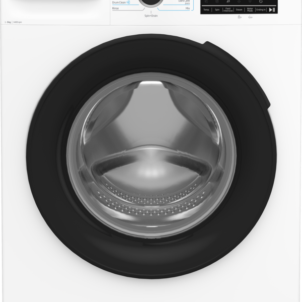 BEKO Washing Machine | BM3WFSU49415WB | Energy efficiency class A | Front loading | Washing capacity 9 kg | 1400 RPM | Depth 55 cm | Width 60 cm | Display | Digital | Steam function | White