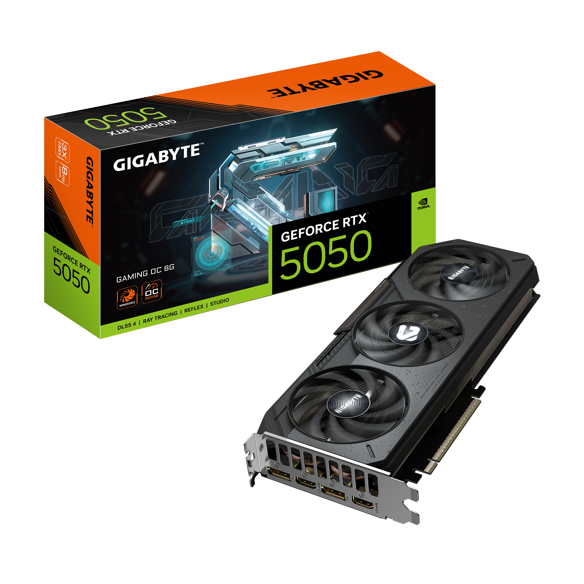 Gigabyte GeForce RTX 5050 GAMING OC 8G | NVIDIA | 8 GB | GeForce RTX 5050 | GDDR6 | HDMI ports quantity 2 | PCI-E 5.0 - Image 2