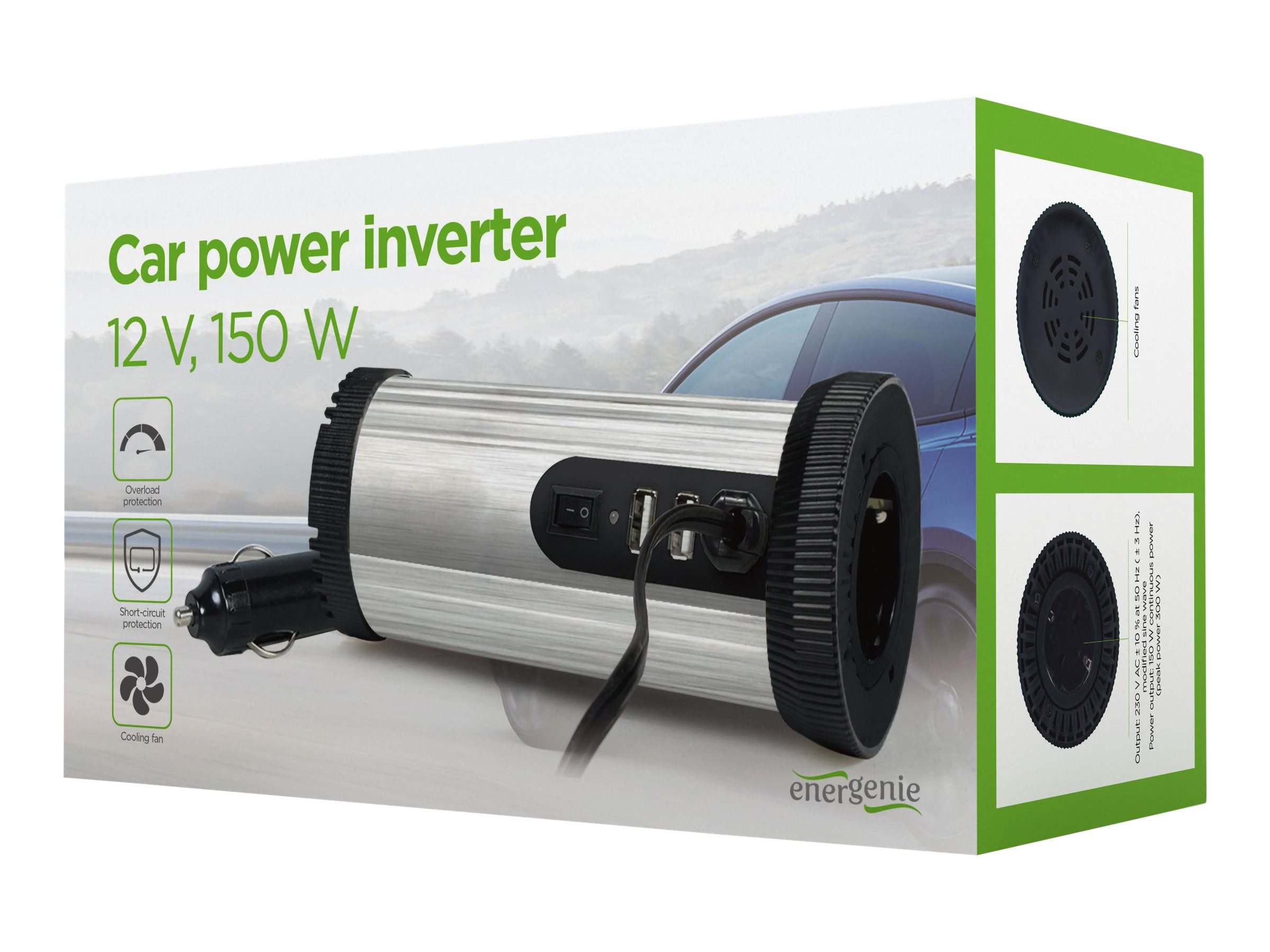 EnerGenie | 12 V Car power inverter, 150 W | EG-PWC150-01 - Image 6