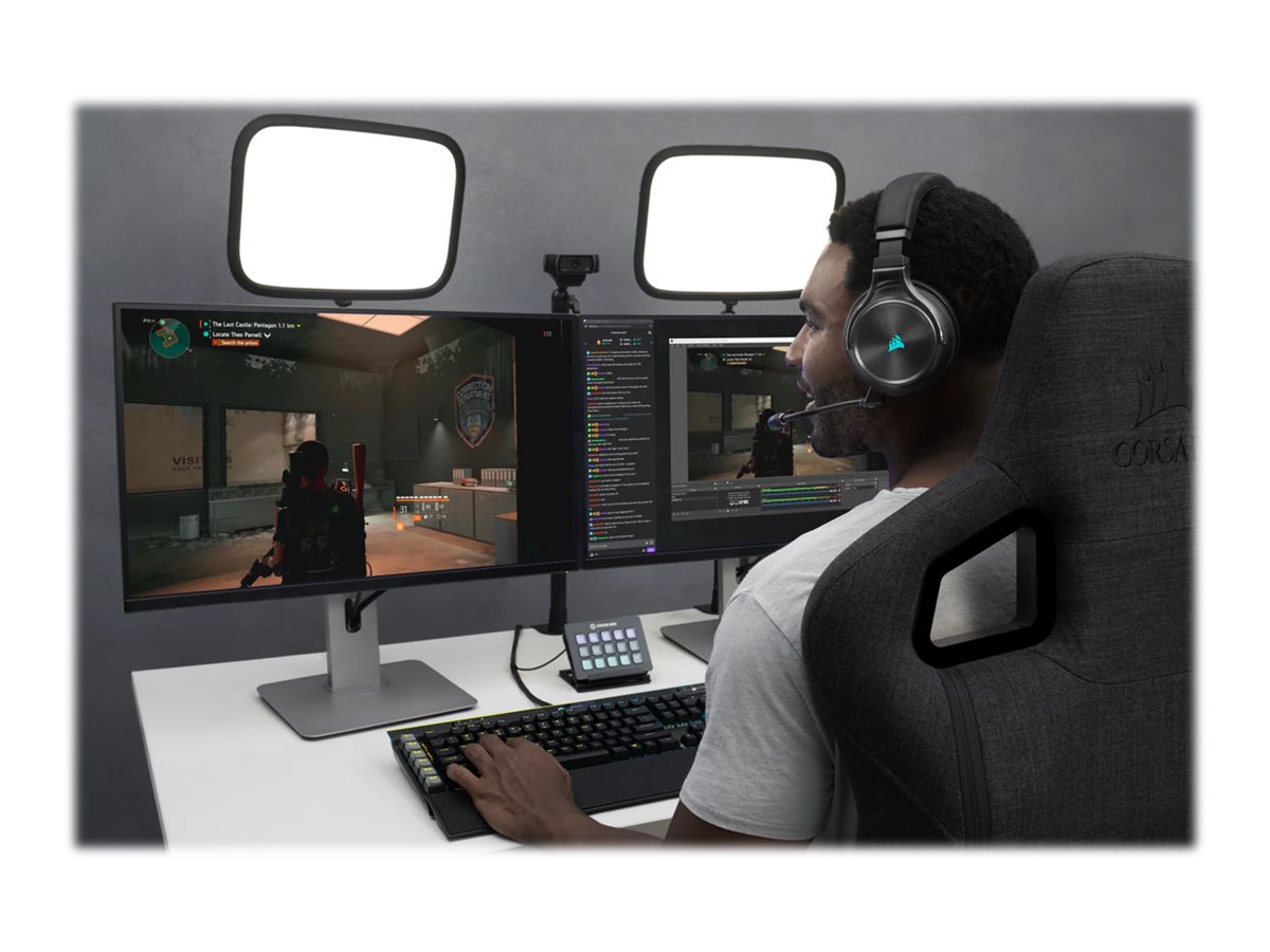 Corsair | High-Fidelity Gaming Headset | VIRTUOSO RGB WIRELESS XT | Wireless/Wired | Over-Ear | Wireless | Black - Image 24